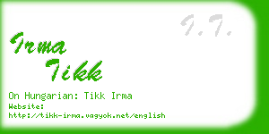 irma tikk business card